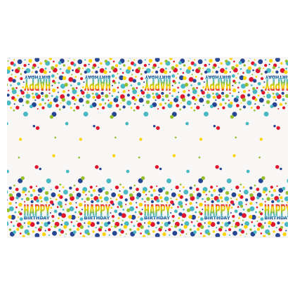Obrus Happy Birthday bodky