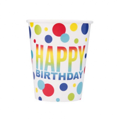 Poháre Happy Birthday bodky