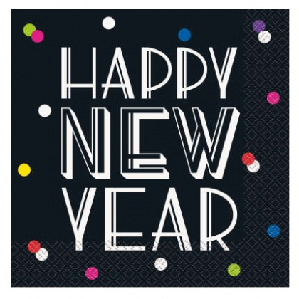 Servítky Happy New Year bodky