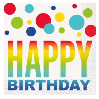 Servítky Happy Birthday bodky