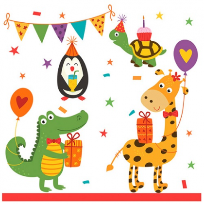 Servítky Zvieratká párty