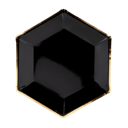 Taniere čierne so zlatým okrajom 23 cm