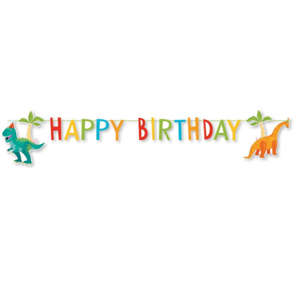 Banner Dino Happy Birthday