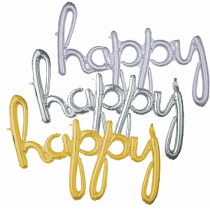Balónový banner Happy script