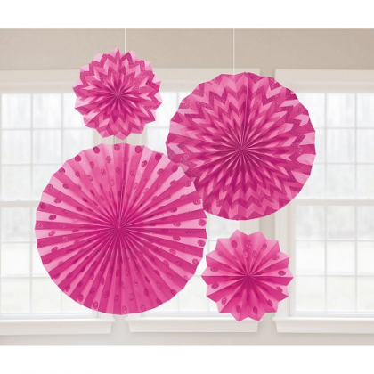 Rozety tmavo ružové trblietavé /4ks/