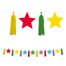 Girlanda farebná hviezdy a strapce