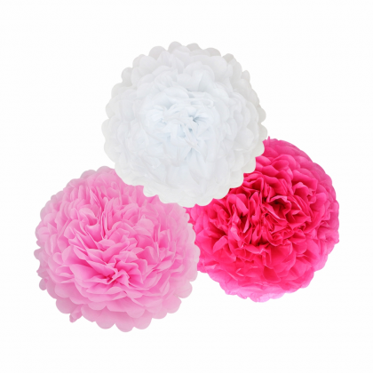 Pom pom ružový brmbolec  /3ks/