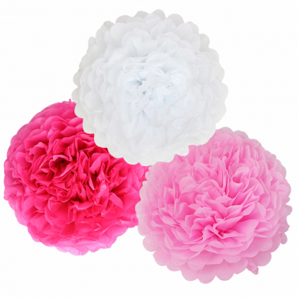 Pom pom ružový brmbolec  /3ks/