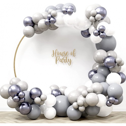 Balónová girlanda Silver Happy