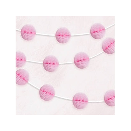 Girlanda z papierových gulí ružová