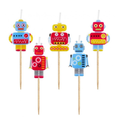 Sviečky na tortu Roboti