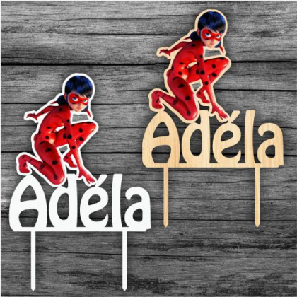 Zápich na tortu Čarovná Lienka s menom