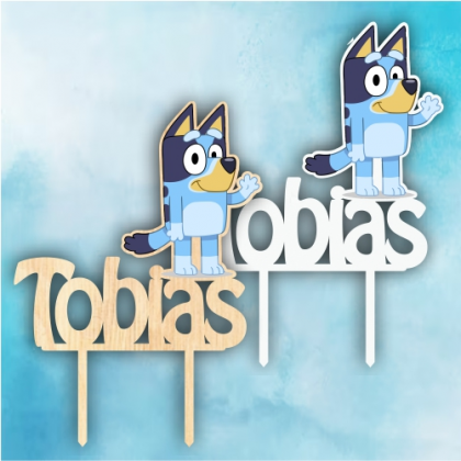 Zápich na tortu Bluey s menom