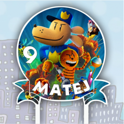 Zápich na tortu Dog Man s menom