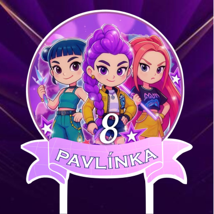 Zápich na tortu K-Pop Hunters s menom