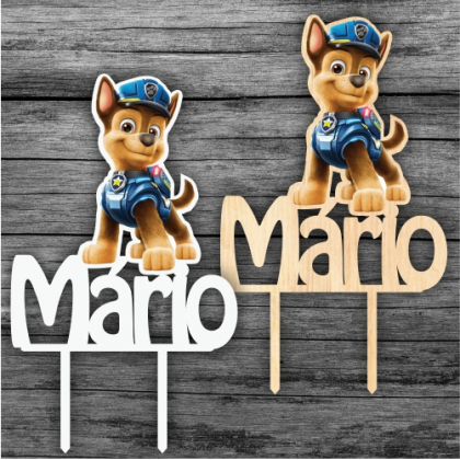 Tortový zápich Paw Patrol s menom