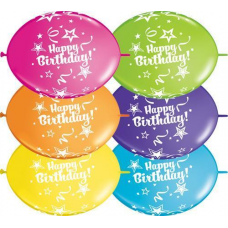 Balóny naväzovacie Happy Birthday Qlink 12´´