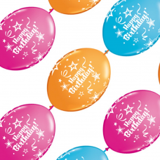 Balóny naväzovacie Happy Birthday 10 ks Qlink 12´´