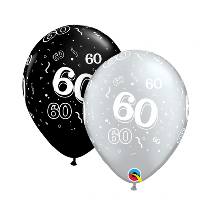 Balón číslo 60 RND Black&Silver 11´´