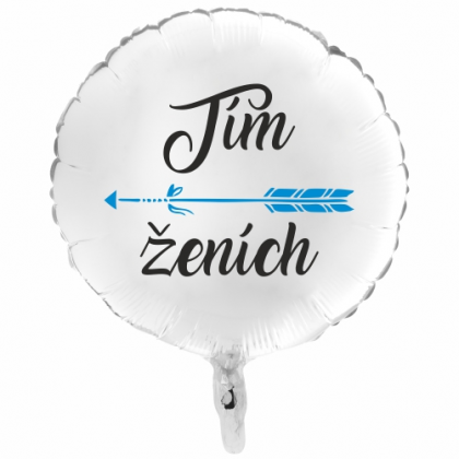 Balón Tím Ženích 1 biely
