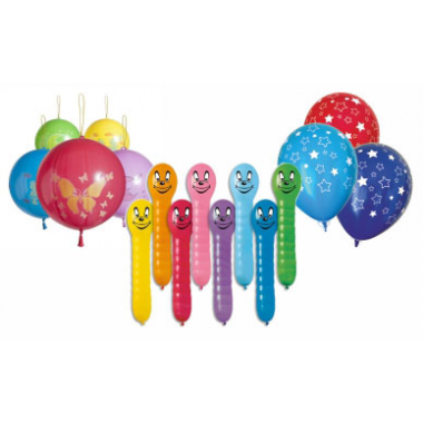 Balónky dětské latexové bez potisku, s potiskem, tvary